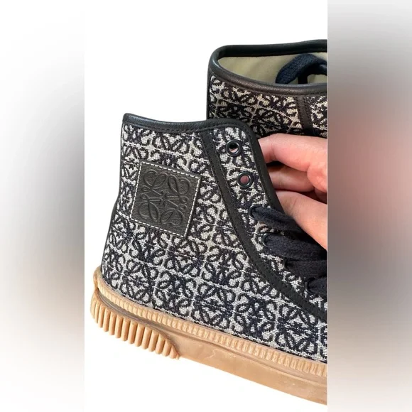 Loewe Canvas embroidered high top sneakers - Picture 7 of 8